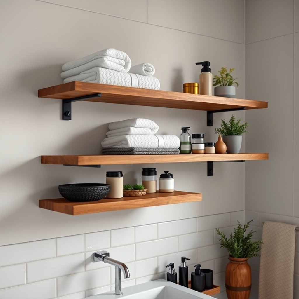 floating shelves in action